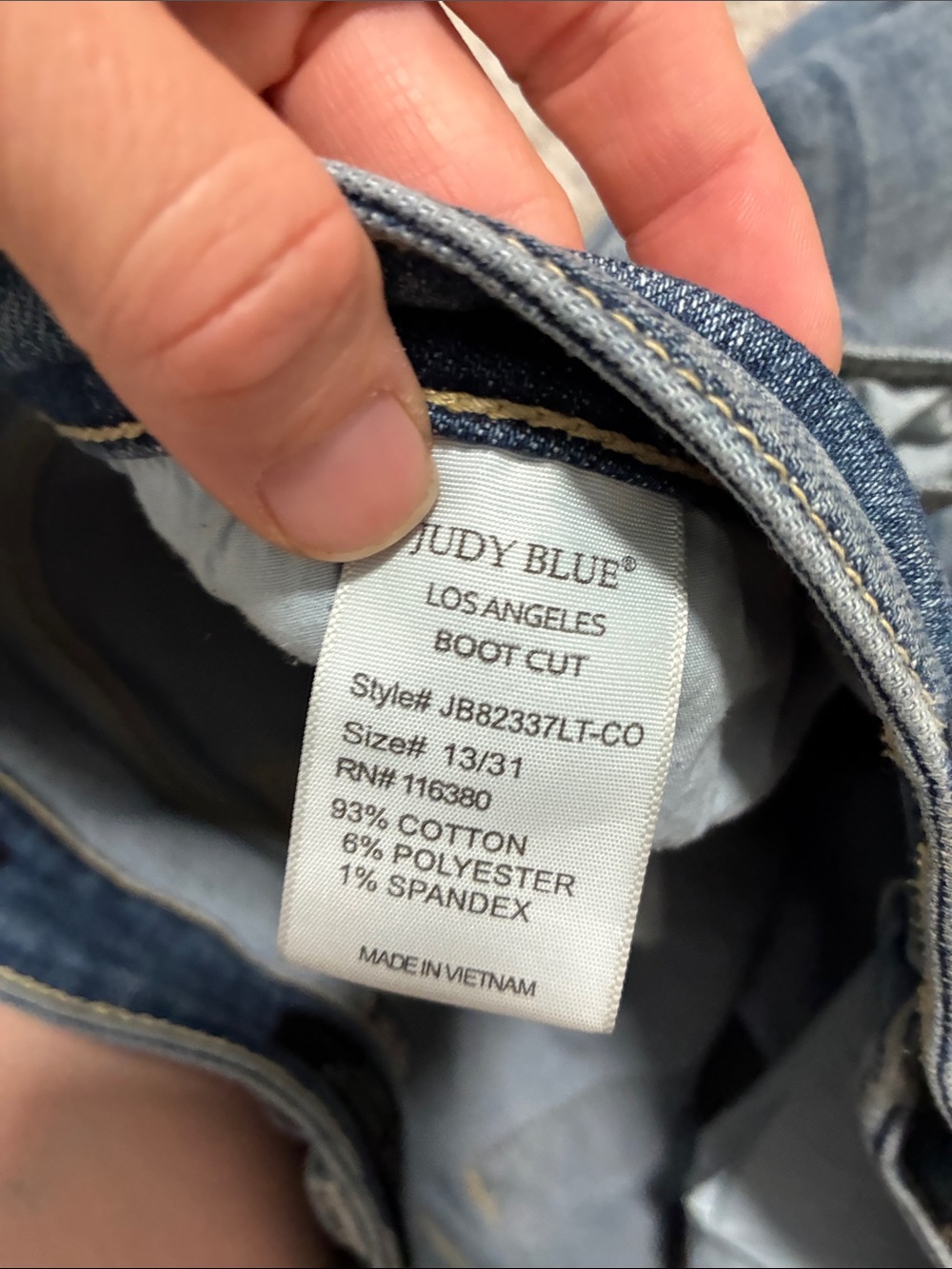 Judy Blue Mid Rise Blue Bootcut Jeans - Picture 9 of 9